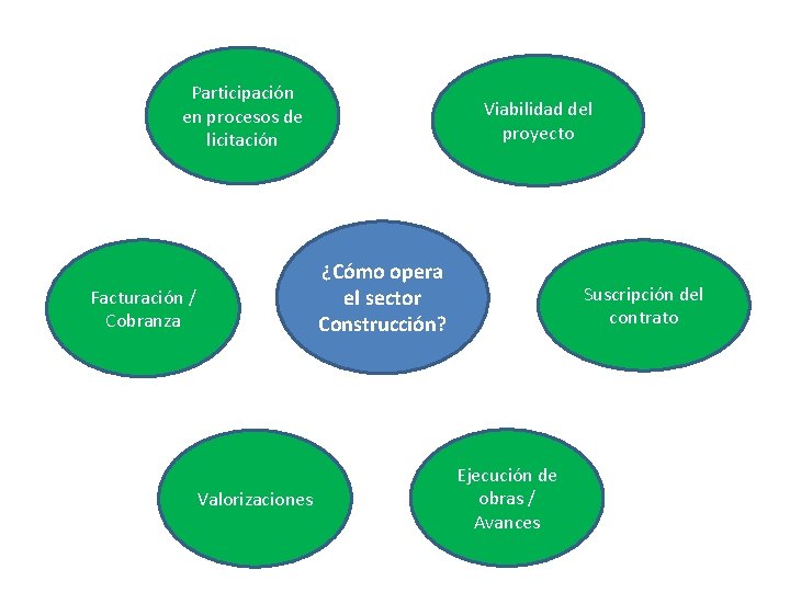 Participación en procesos de licitación Viabilidad del proyecto ¿Cómo opera el sector Construcción? Facturación