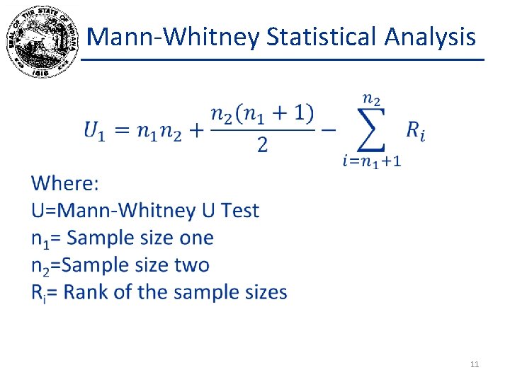 Mann-Whitney Statistical Analysis 11 