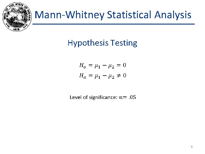 Mann-Whitney Statistical Analysis Hypothesis Testing 5 