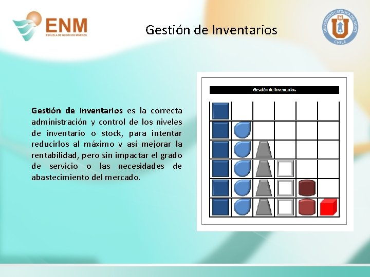 Gestión de Inventarios Gestión de inventarios es la correcta administración y control de los