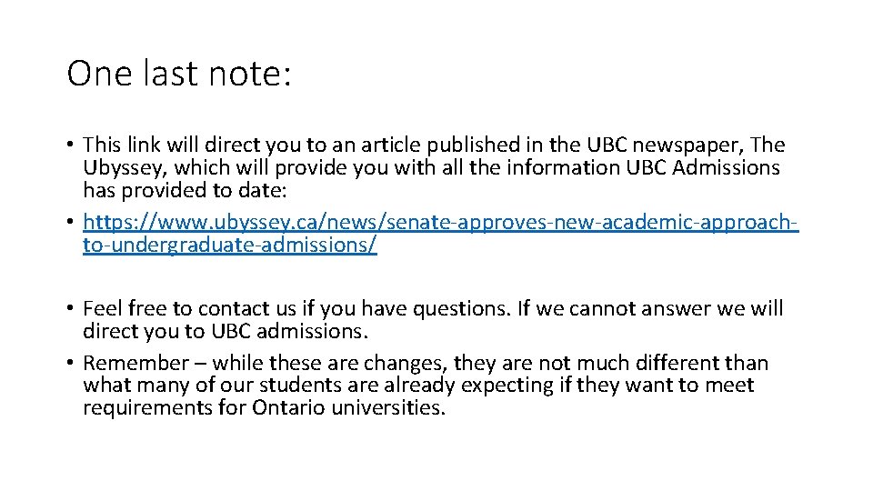 One last note: • This link will direct you to an article published in