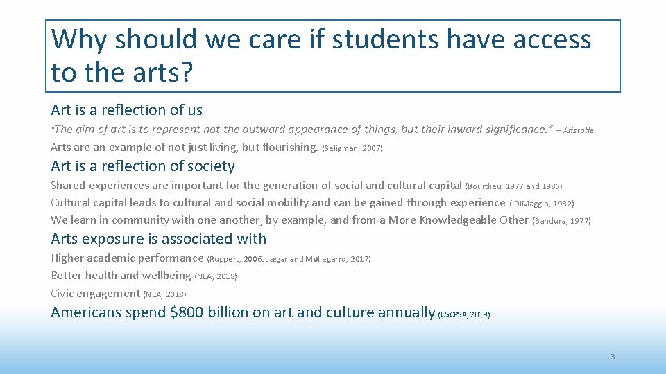 Why should we care if students have access to the arts? Art is a