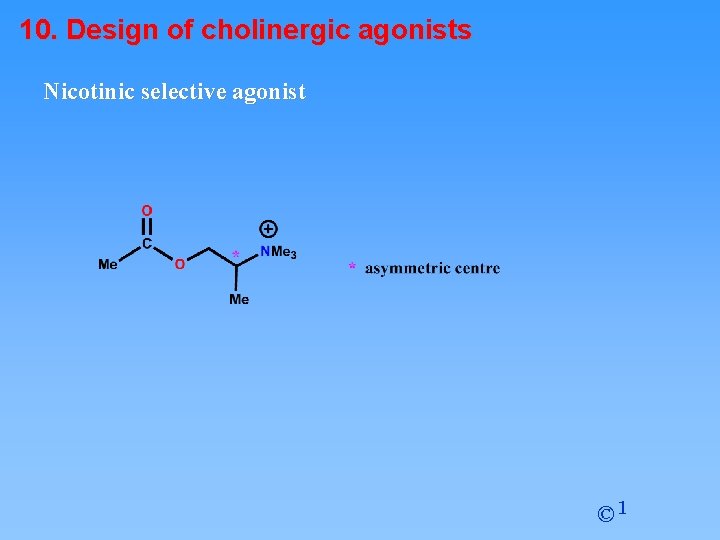 10. Design of cholinergic agonists Nicotinic selective agonist © 1 