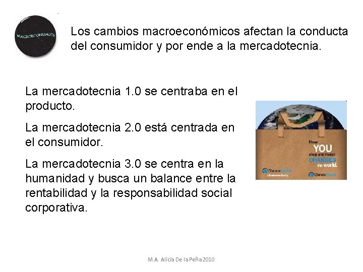Los cambios macroeconómicos afectan la conducta del consumidor y por ende a la mercadotecnia.
