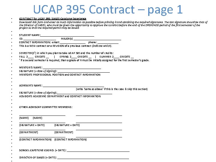 • • • • • • • • • • UCAP 395 Contract