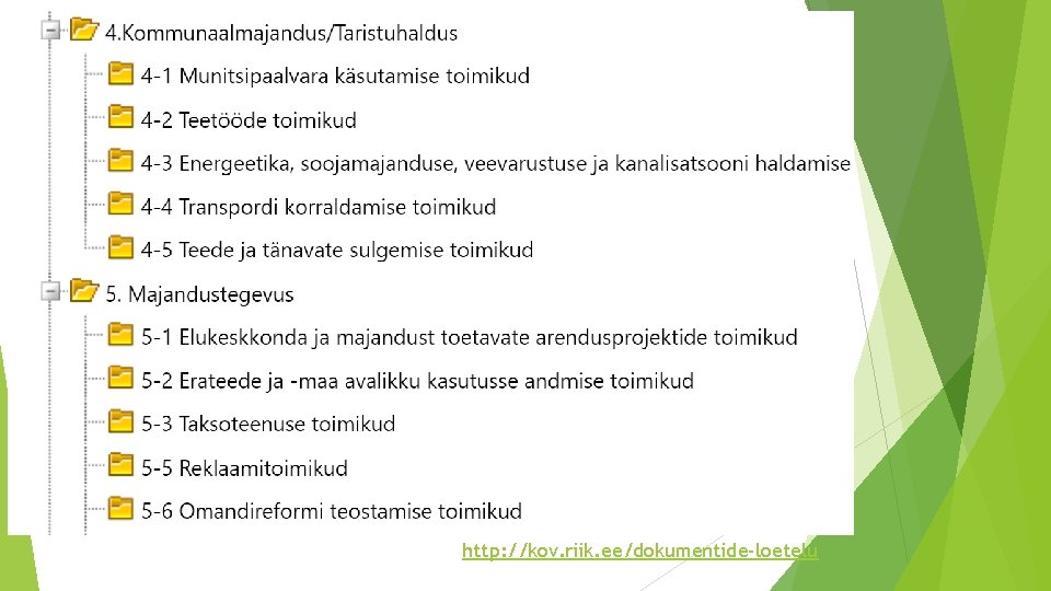 Toimikupõhine loetelu http: //kov. riik. ee/dokumentide-loetelu 