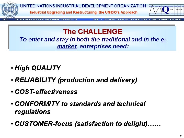 UNITED NATIONS INDUSTRIAL DEVELOPMENT ORGANIZATION Industrial Upgrading and Restructuring: the UNIDO’s Approach UNIDO -