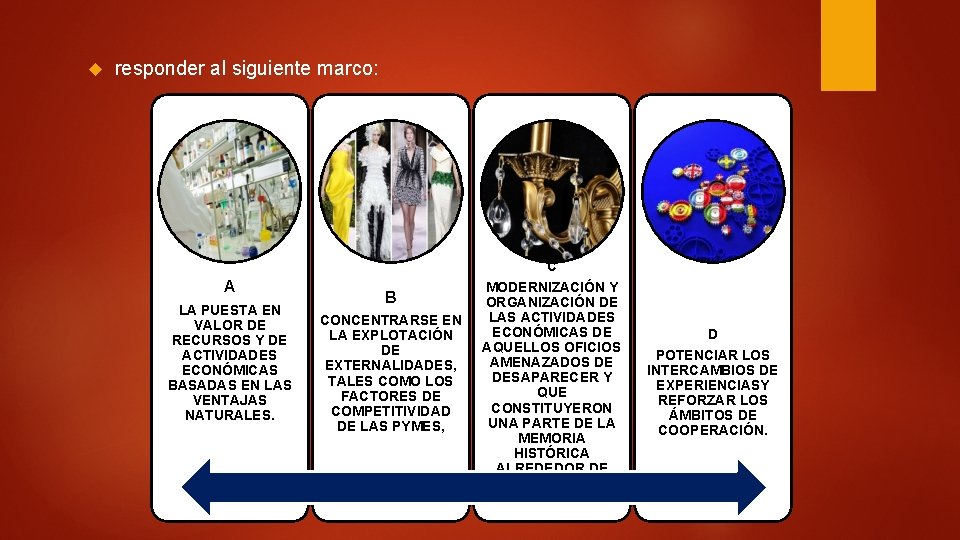  responder al siguiente marco: CONTRIBUIR A LA PUESTA EN VALOR DE RECURSOS Y