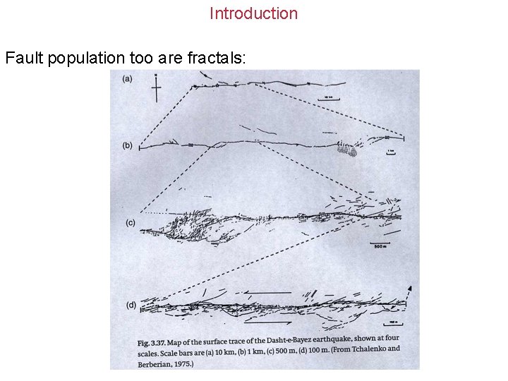 Introduction Fault population too are fractals: 