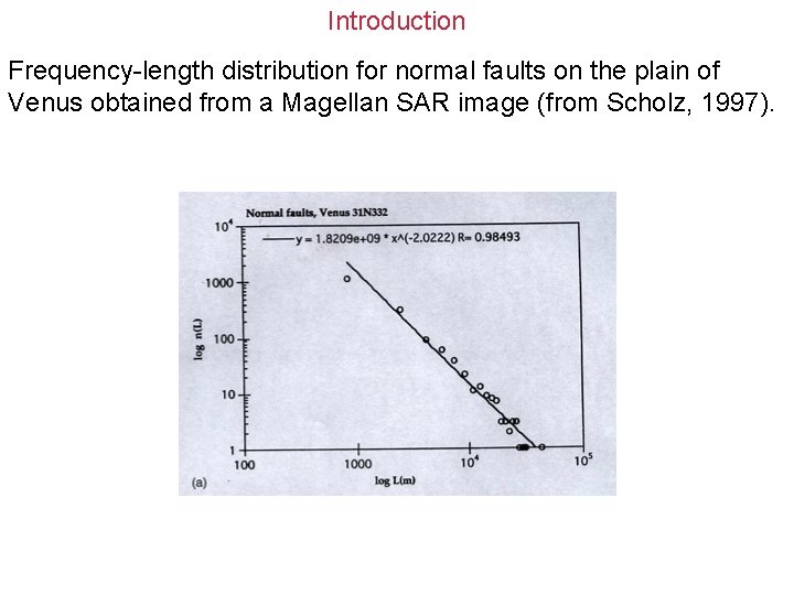 Introduction Frequency-length distribution for normal faults on the plain of Venus obtained from a