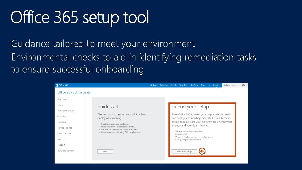 Guidance tailored to meet your environment Environmental checks to aid in identifying remediation tasks