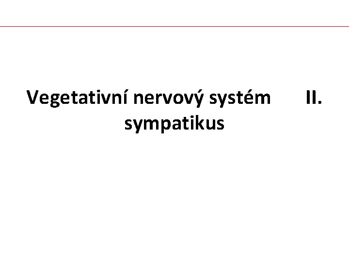Vegetativní nervový systém sympatikus II. 