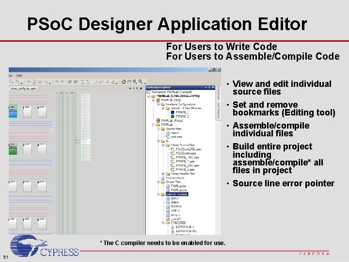 PSo. C Designer Application Editor For Users to Write Code For Users to Assemble/Compile