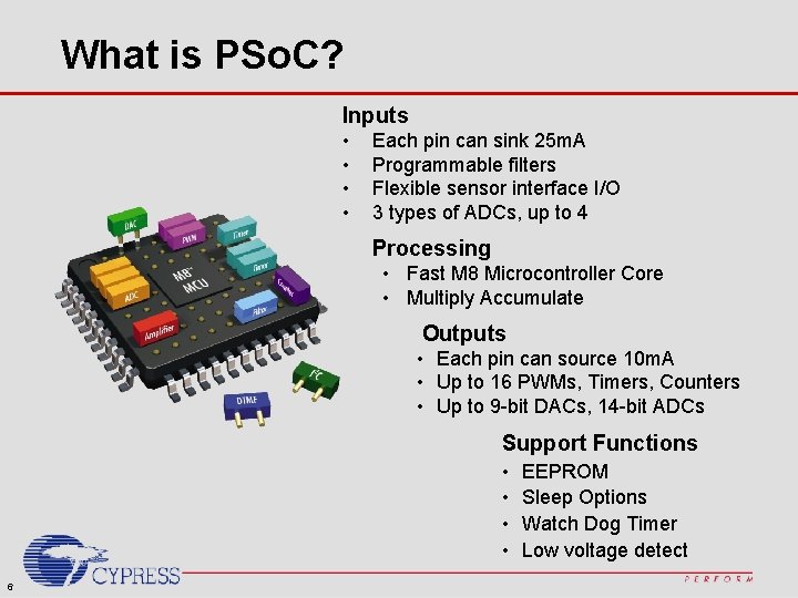 What is PSo. C? Inputs • • Each pin can sink 25 m. A