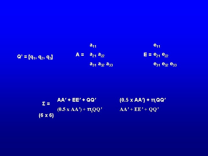 a 11 Q’ = [q 1, q 2, q 3] A= a 21 a