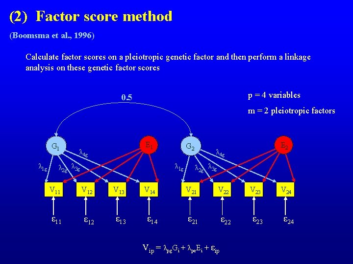 (2) Factor score method (Boomsma et al. , 1996) Calculate factor scores on a