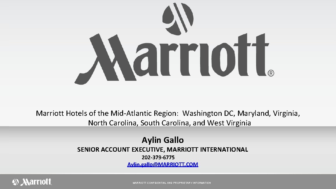 Marriott Hotels of the Mid-Atlantic Region: Washington DC, Maryland, Virginia, North Carolina, South Carolina,