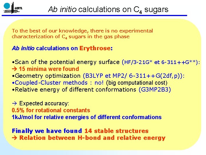 Ab initio calculations on C 4 sugars To the best of our knowledge, there Ab initio calculations on C 4 sugars To the best of our knowledge, there