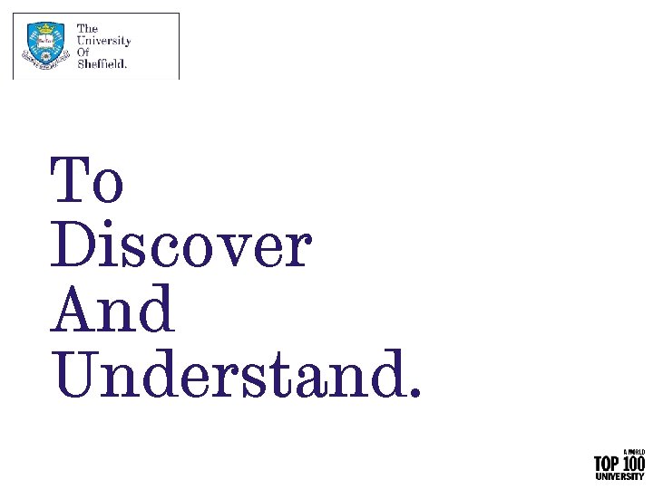 To Discover And Understand. 