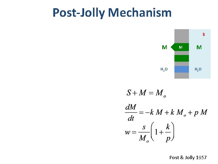 Post-Jolly Mechanism s M H 2 O M M H 2 O Post &