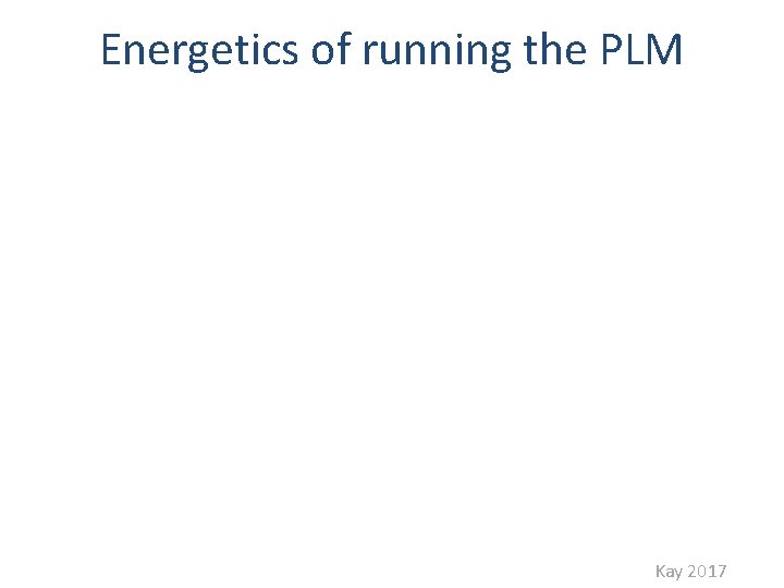 Energetics of running the PLM Kay 2017 