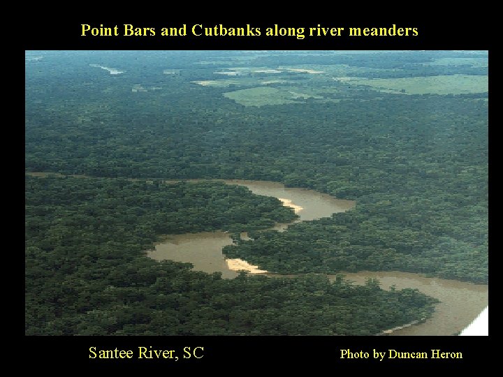 Point Bars and Cutbanks along river meanders Santee River, SC Photo by Duncan Heron