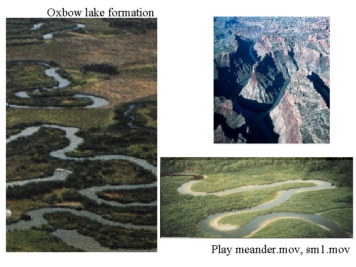 Oxbow lake formation Play meander. mov, sm 1. mov 