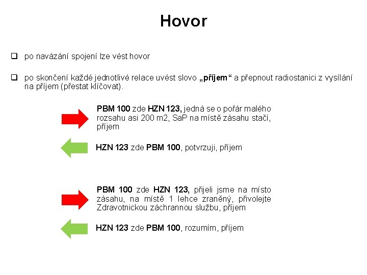 Hovor q po navázání spojení lze vést hovor q po skončení každé jednotlivé relace