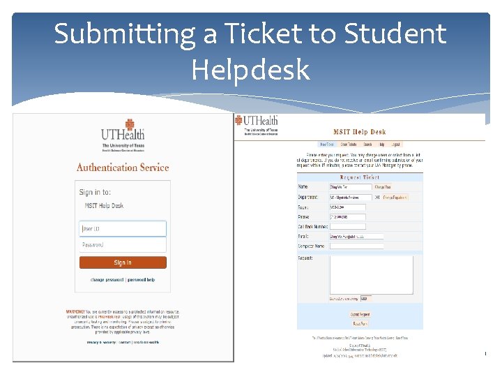 Submitting a Ticket to Student Helpdesk 11/5/2020 