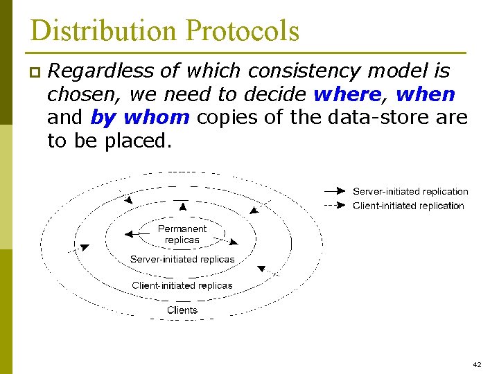 Distribution Protocols p Regardless of which consistency model is chosen, we need to decide