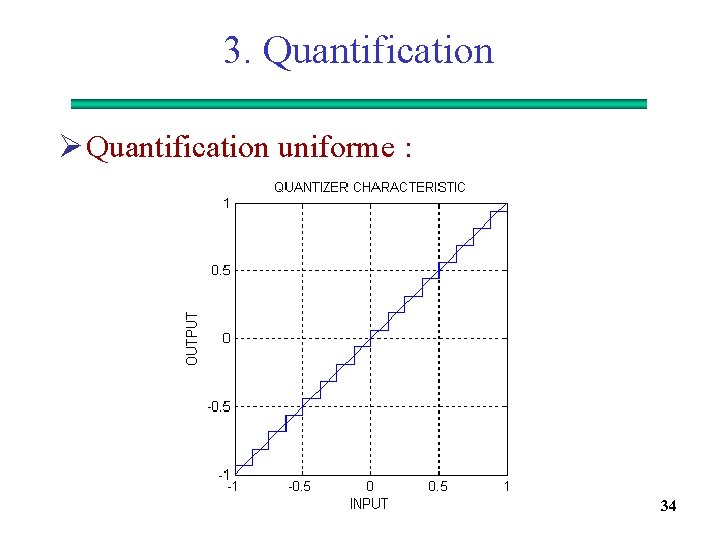 3. Quantification Ø Quantification uniforme : 34 