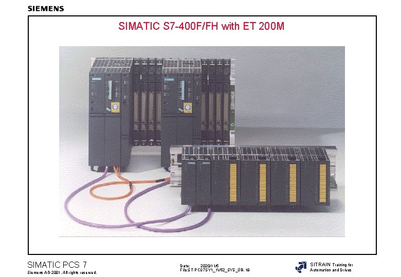 SIMATIC S 7 -400 F/FH with ET 200 M SIMATIC PCS 7 Siemens AG