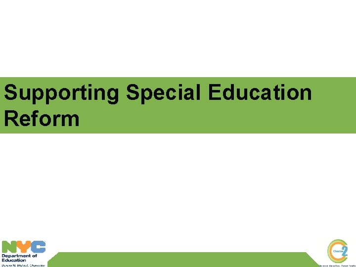 Supporting Special Education Reform 
