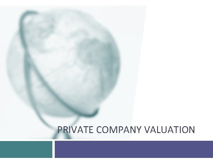 PRIVATE COMPANY VALUATION 