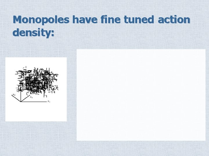 Monopoles have fine tuned action density: 