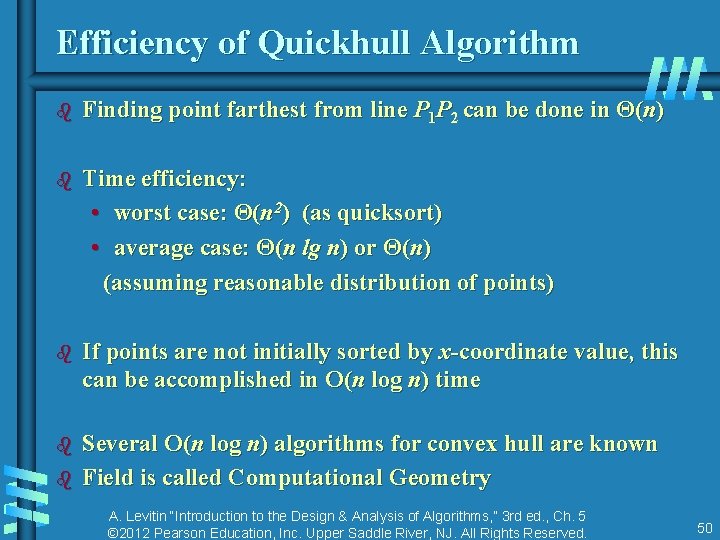 Efficiency of Quickhull Algorithm b Finding point farthest from line P 1 P 2