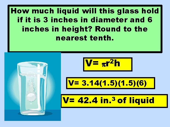 How much liquid will this glass hold if it is 3 inches in diameter