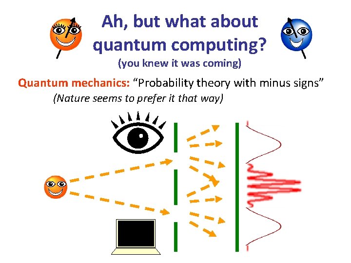 Ah, but what about quantum computing? (you knew it was coming) Quantum mechanics: “Probability