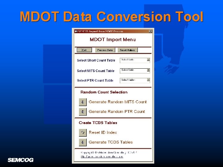 MDOT Data Conversion Tool 