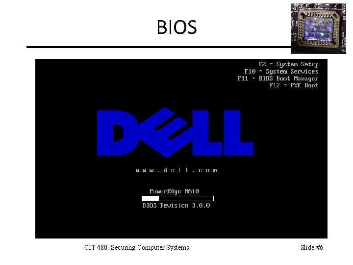 BIOS CIT 480: Securing Computer Systems Slide #6 