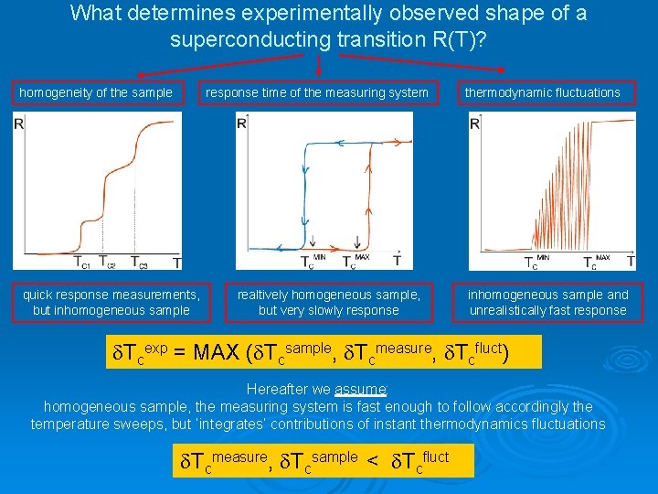 What determines experimentally observed shape of a superconducting transition R(T)? homogeneity of the sample