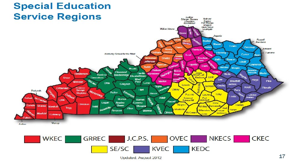 Special Education Service Regions KDE; OAA: DAAS: KO: 2020 -2021 17 