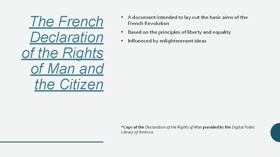 The French Declaration of the Rights of Man and the Citizen • A document