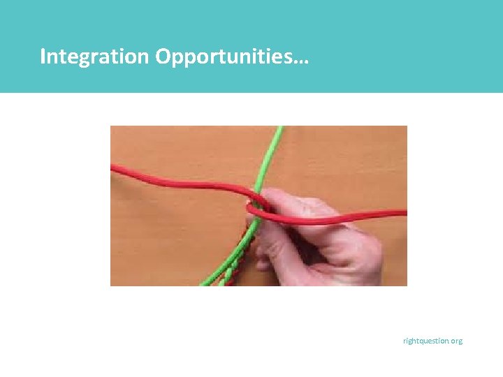 Integration Opportunities… rightquestion. org 