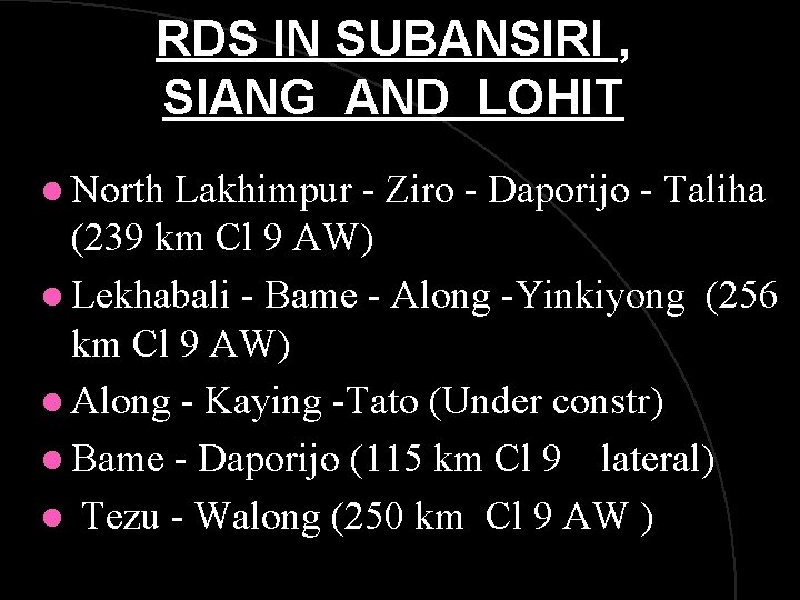 RDS IN SUBANSIRI , SIANG AND LOHIT l North Lakhimpur - Ziro - Daporijo