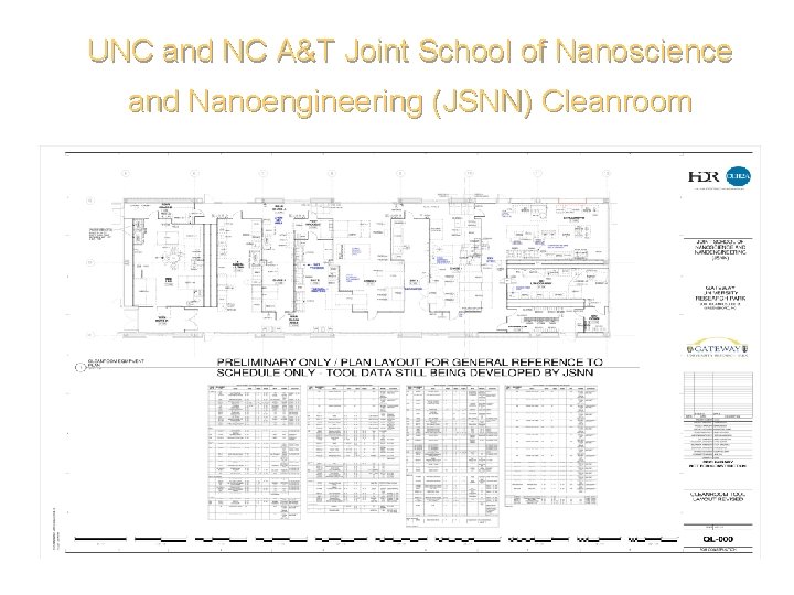 UNC and NC A&T Joint School of Nanoscience and Nanoengineering (JSNN) Cleanroom Weizmann Institute