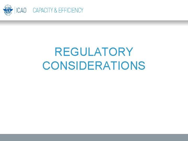 REGULATORY CONSIDERATIONS REGULATORY CONSIDERATIONS