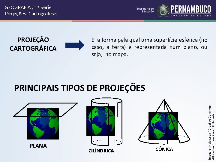 GEOGRAFIA , 1ª Série Projeções Cartográficas PROJEÇÃO CARTOGRÁFICA É a forma pela qual uma