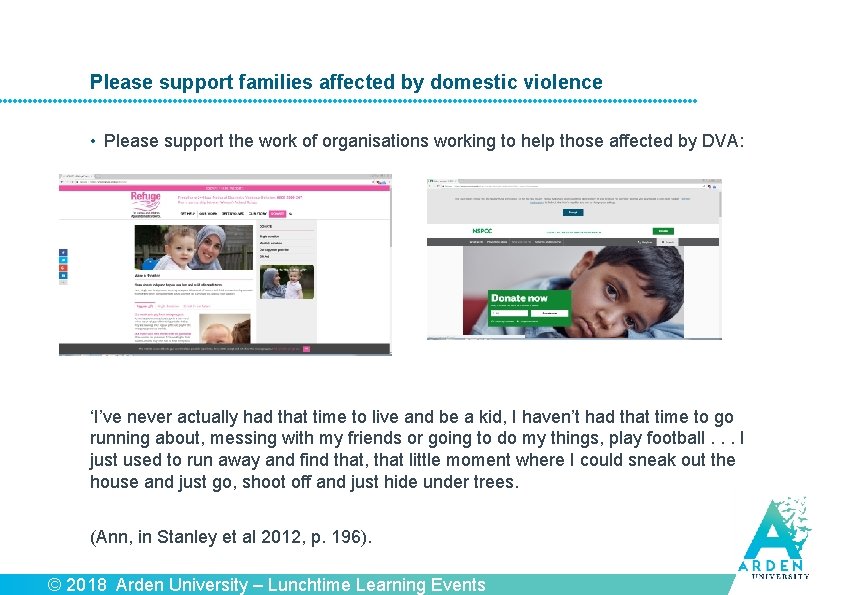 Please support families affected by domestic violence • Please support the work of organisations
