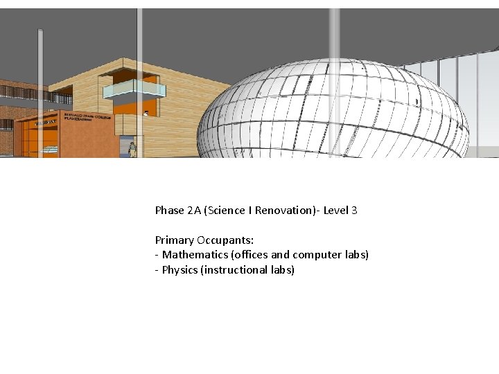 Phase 2 A (Science I Renovation)- Level 3 Primary Occupants: - Mathematics (offices and